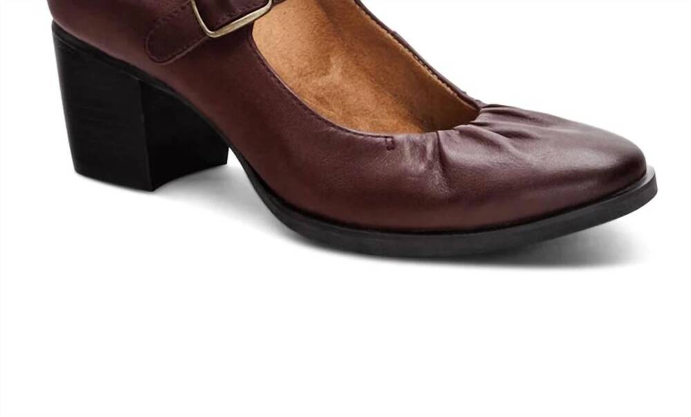 NEW AETREX women's sara heeled mary-jane in burgundy